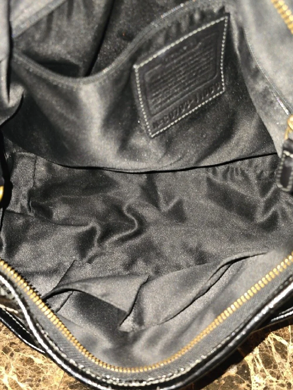 Coach Black Patent Leather Shoulder Bag
